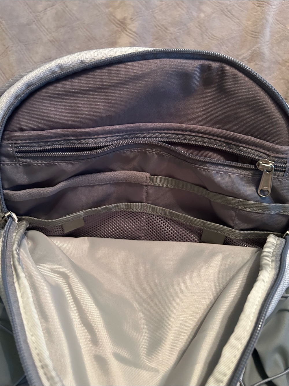 The North Face Borealis Light Gray and Charcoal Backpack - Picture 11 of 14